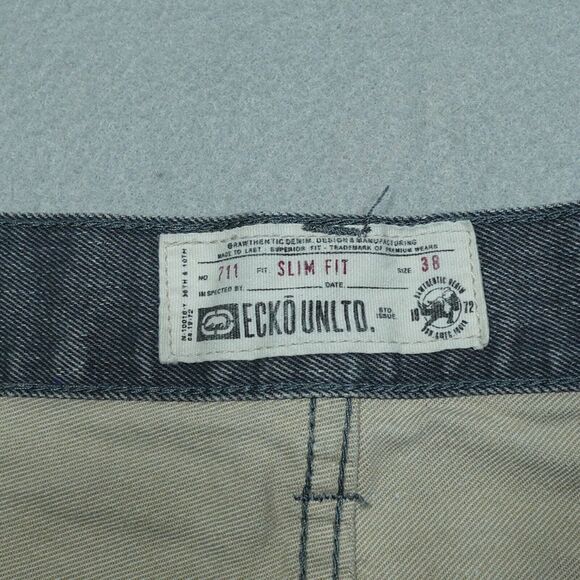 Ecko Unltd Jeans Men 38x30 711 Slim Fit Gray Denim Pants Casual Straight Leg - Picture 7 of 11